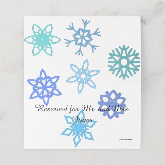 雪片カスタマイズ可能なテーブル/座席表ホルダー プレイスカード (外部開封)