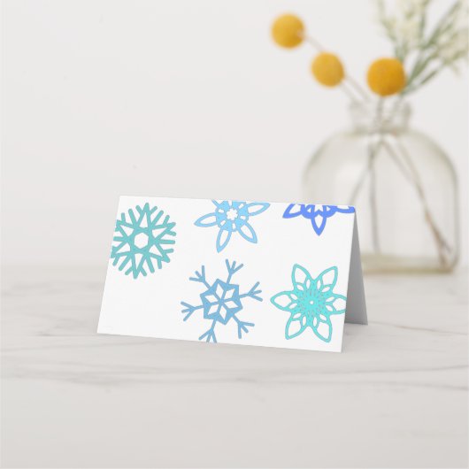 雪片カスタマイズ可能なテーブル/座席表ホルダー プレイスカード (裏面)