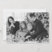 雪片カスタム写真メリーと明るいクリスマス シーズンカード (正面)