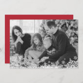 雪片カスタム写真メリーと明るいクリスマス シーズンカード (正面/裏面)