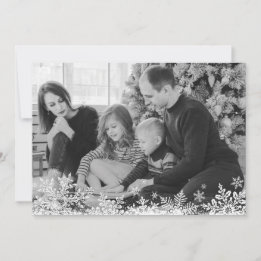 雪片カスタム写真メリーと明るいクリスマス シーズンカード