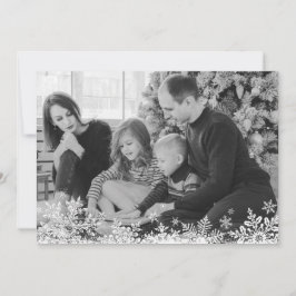 雪片カスタム写真メリーと明るいクリスマス シーズンカード