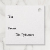 雪片カットカスタム銀実在又は金ホイル フェイバータグ (裏面)