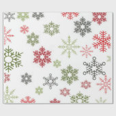雪片カラフルクリスマスラッピング紙 ラッピングペーパー (フラット)