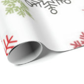 雪片カラフルクリスマスラッピング紙 ラッピングペーパー (ロールコーナー)