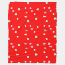 雪片カラフル赤ブランケット フリースブランケット