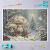 雪片クリスマスキノコ 薄葉紙 (クラフト)