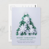 雪片クリスマスグリーティ企業のングポスト ポストカード (正面/裏面)