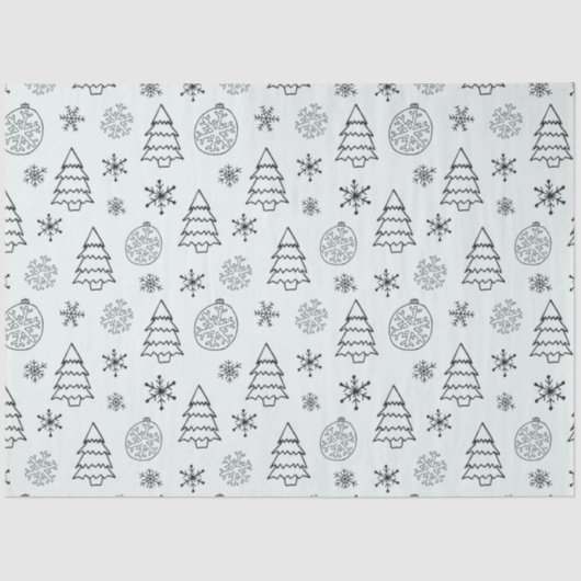 雪片クリスマスツリーズオーナメントクリスマス 薄葉紙 (正面)