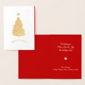 雪片クリスマスツリーフォイルホリデーカード 箔カード (ディスプレー)