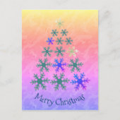 雪片クリスマスツリーメリークリスマス シーズンポストカード (正面)