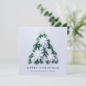 雪片クリスマスツリー企業のグリーティング シーズンカード (スタンド正面)