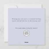 雪片クリスマスツリー企業のグリーティング シーズンカード (裏面)