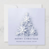 雪片クリスマスツリー企業のグリーティング シーズンカード (正面)