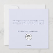 雪片クリスマスツリー企業のグリーティング シーズンカード (裏面)