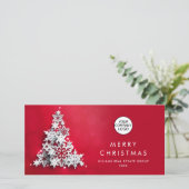 雪片クリスマスツリー企業のグリーティング シーズンカード (スタンド正面)