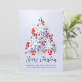 雪片クリスマスツリー企業のグリーティング シーズンカード (スタンド正面)