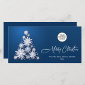 雪片クリスマスツリー企業のグリーティング シーズンカード (正面/裏面)