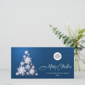 雪片クリスマスツリー企業のグリーティング シーズンカード (スタンド正面)