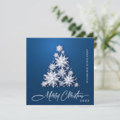 雪片クリスマスツリー企業のグリーティング シーズンカード (スタンド正面)