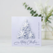 雪片クリスマスツリー企業のグリーティング シーズンカード (スタンド正面)