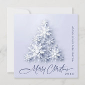 雪片クリスマスツリー企業のグリーティング シーズンカード (正面)