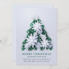 雪片クリスマスツリー企業のグリーティング シーズンカード