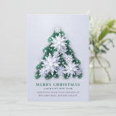 雪片クリスマスツリー企業のグリーティング シーズンカード (スタンド正面)