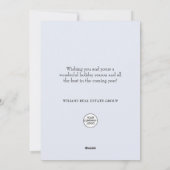 雪片クリスマスツリー企業のグリーティング シーズンカード (裏面)