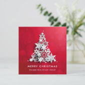 雪片クリスマスツリー企業のグリーティング シーズンカード (スタンド正面)