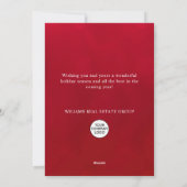 雪片クリスマスツリー企業のグリーティング シーズンカード (裏面)