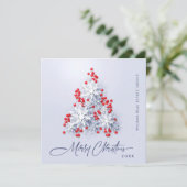 雪片クリスマスツリー企業のグリーティング シーズンカード (スタンド正面)