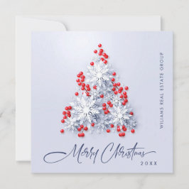 雪片クリスマスツリー企業のグリーティング シーズンカード