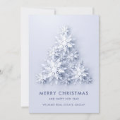 雪片クリスマスツリー企業のグリーティング シーズンカード (正面)