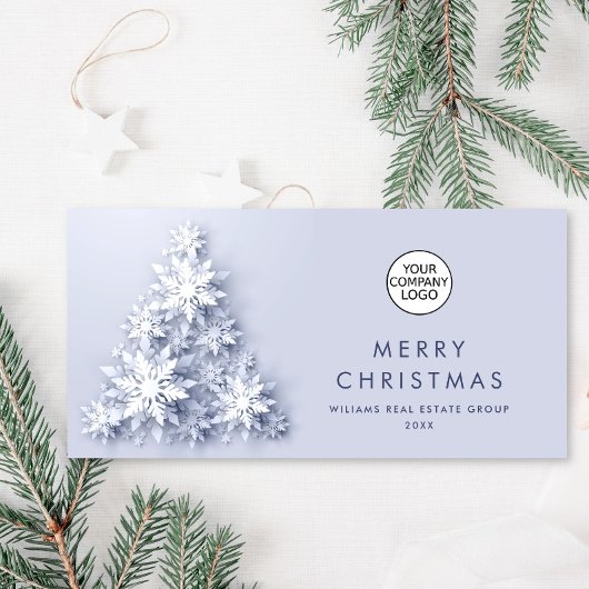 雪片クリスマスツリー企業のグリーティング シーズンカード