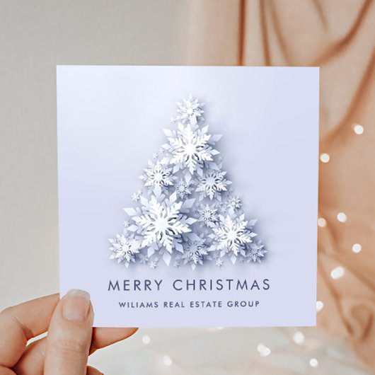 雪片クリスマスツリー企業のグリーティング シーズンカード