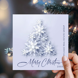 雪片クリスマスツリー企業のグリーティング シーズンカード