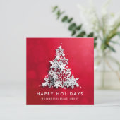 雪片クリスマスツリー企業のグリーティング シーズンカード (スタンド正面)
