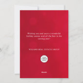 雪片クリスマスツリー企業のグリーティング シーズンカード (裏面)