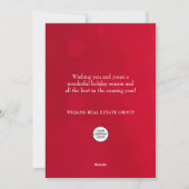 雪片クリスマスツリー企業のグリーティング シーズンカード (裏面)