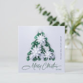 雪片クリスマスツリー企業のグリーティング シーズンカード (スタンド正面)