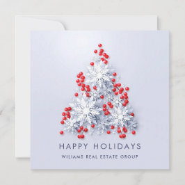 雪片クリスマスツリー企業のグリーティング シーズンカード