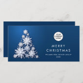 雪片クリスマスツリー企業のグリーティング シーズンカード (正面/裏面)