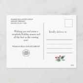 雪片クリスマスツリー企業のグリーティング シーズンポストカード (裏面)