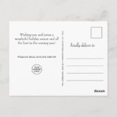 雪片クリスマスツリー企業のグリーティング ポストカード (裏面)