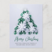 雪片クリスマスツリー企業のグリーティング ポストカード (正面)