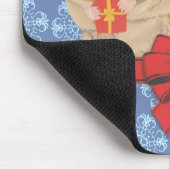 雪片クリスマスハムスター マウスパッド (コーナー)