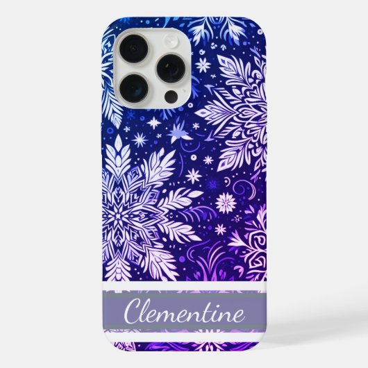 雪片クリスマスパターン iPhoneケース (裏面)