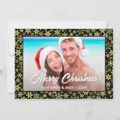 雪片クリスマスフォトモダン2サイドデザイン シーズンカード (正面)