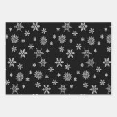 雪片クリスマスプレゼントストッキングと弓 ラッピングペーパーシート (正面)